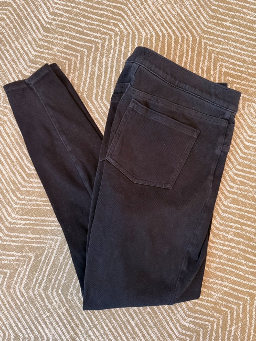 SPANX Black Skinny Jeans Pull On Ponte Pants Size Large Tall